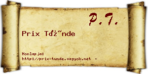 Prix Tünde névjegykártya